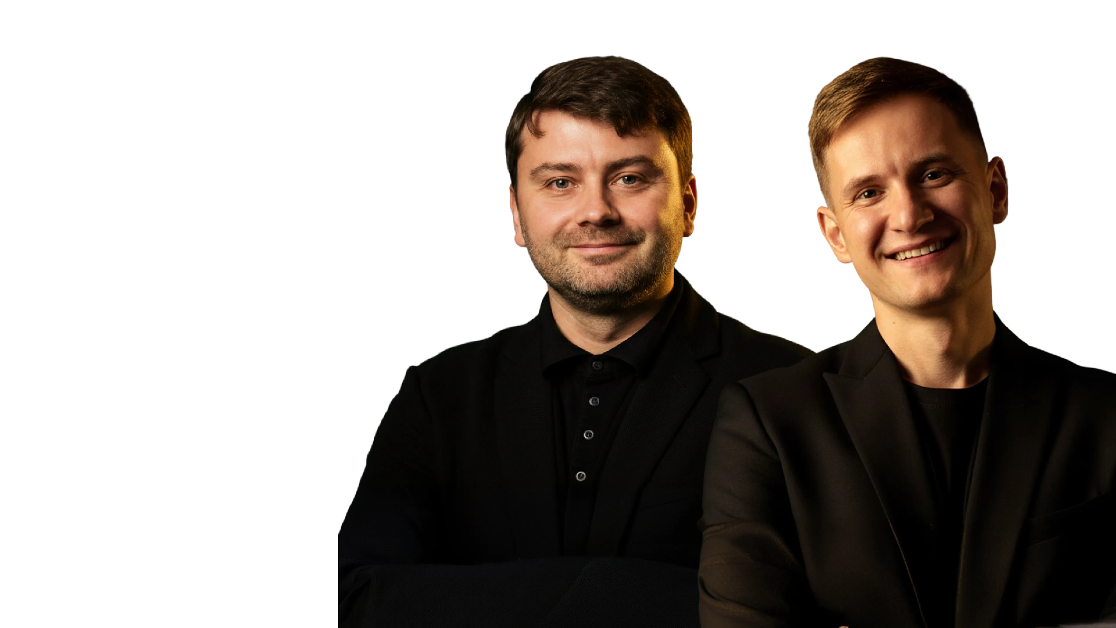 A portrait of Andriy Sambir and Vitalii Gorovyi.