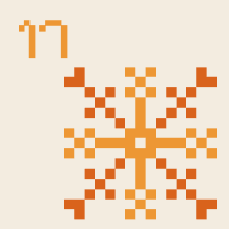 Декоративний малюнок з цифрою 11 та сніжинкою.