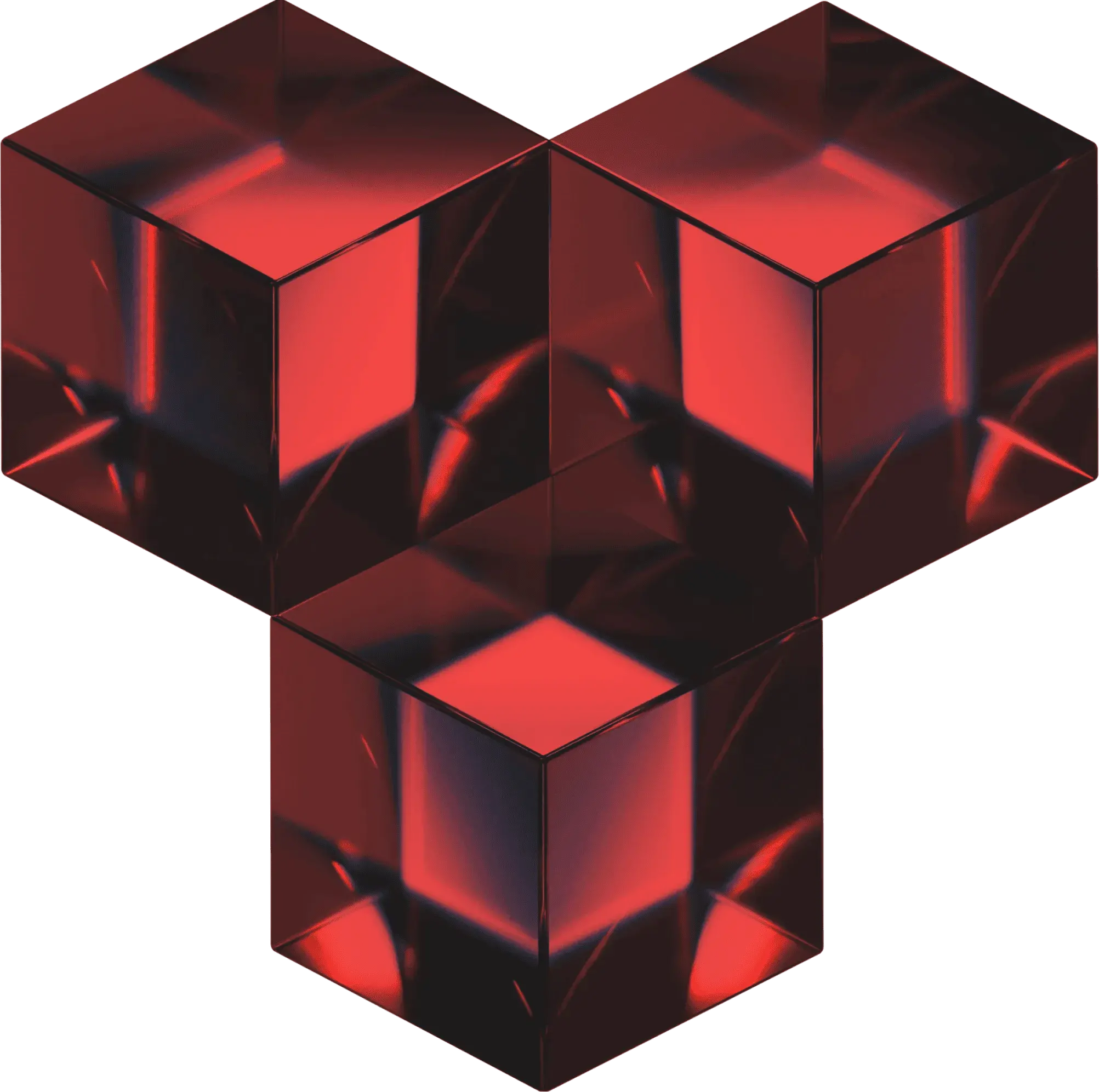 red cubes make up the figure
